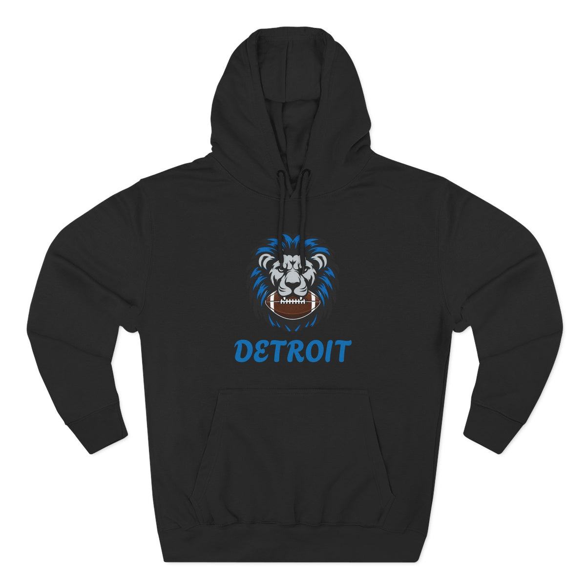 Detroit Lion Crest Hoodie — Vintage Sports Fleece Pullover Printify