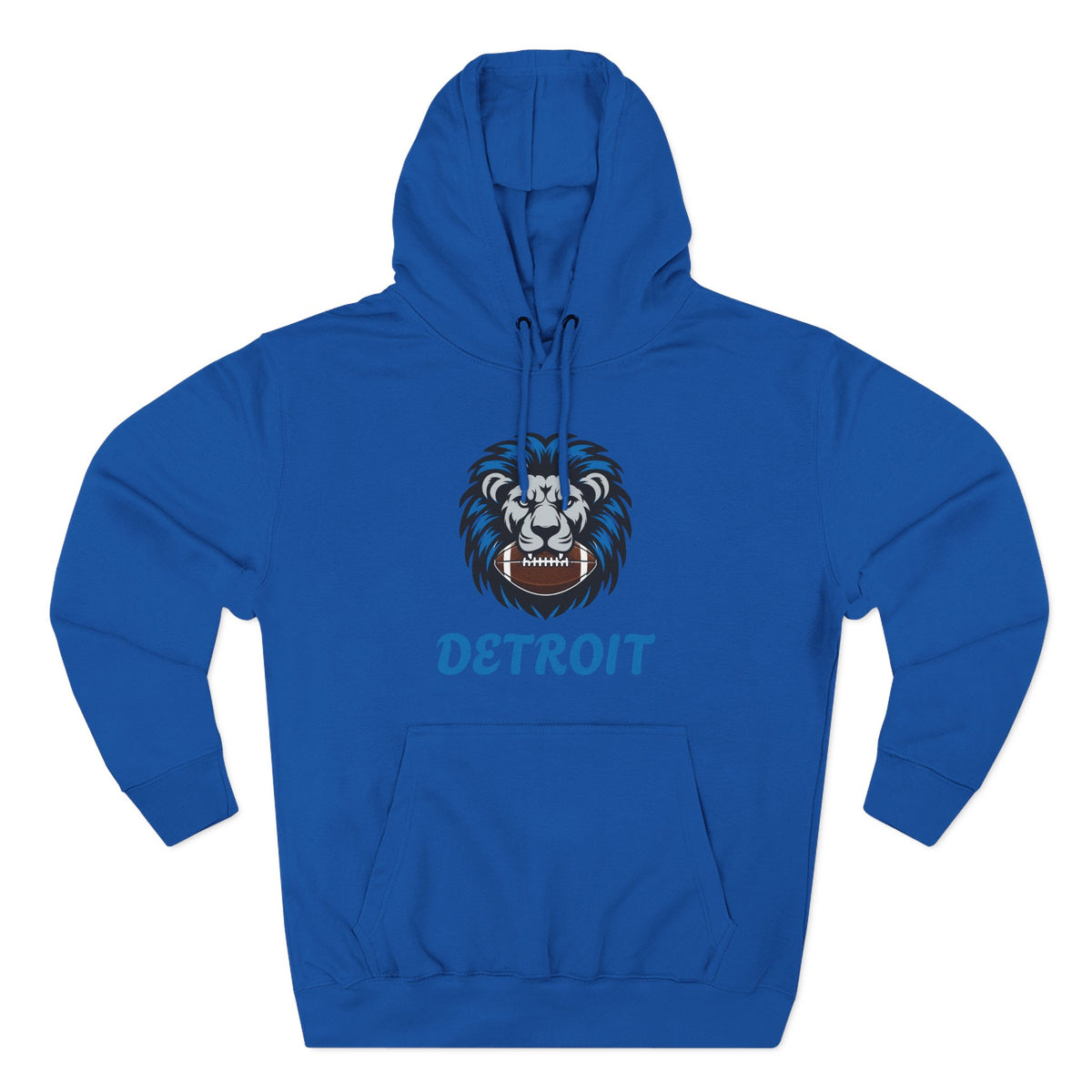 Detroit Lion Crest Hoodie — Vintage Sports Fleece Pullover Printify