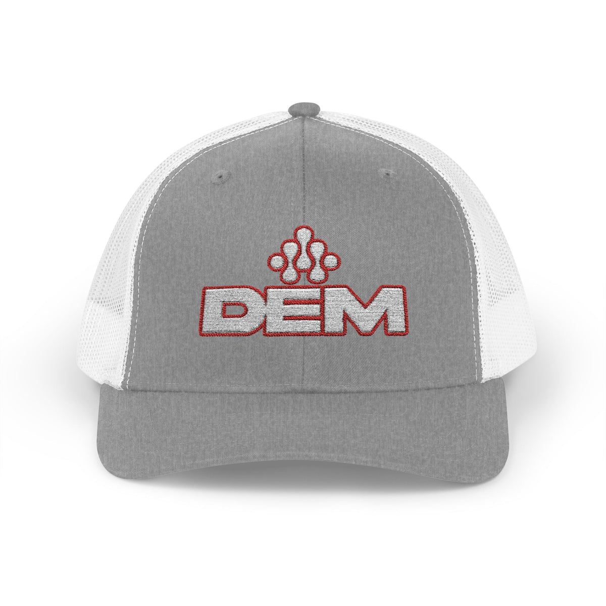 Copy of DEM Logo Snapback Trucker Cap — Red Mesh Baseball Hat - Lasercraft Design