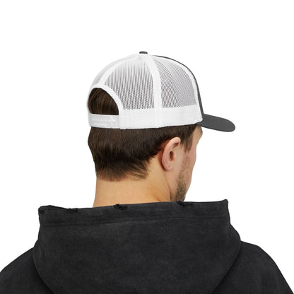 DEM Logo Snapback Trucker Cap — Red Mesh Baseball Hat - Lasercraft Design