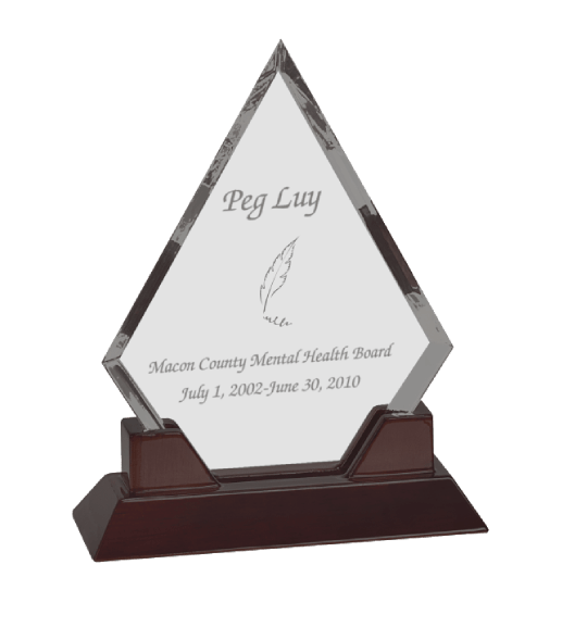 Diamond Prestige Acrylic with Rosewood Piano Finish Base - Lasercraft Design