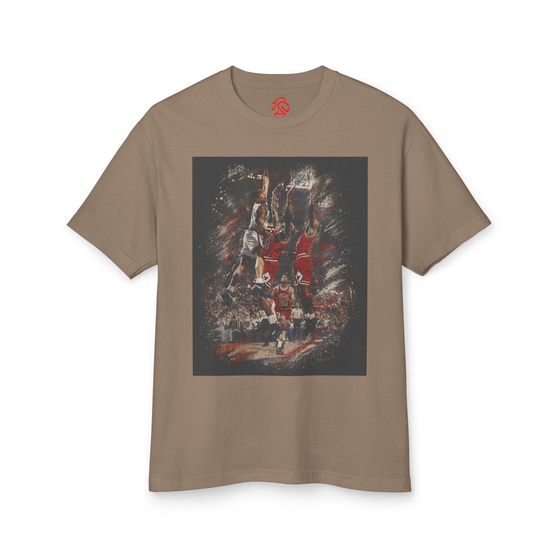 John Starks - The Dunk! Classic image of John Starks dunking on the Champion Bulls with Michael Jordan and Scottie Pippen defending! Knicks are Back! NBA! - Lasercraft Design