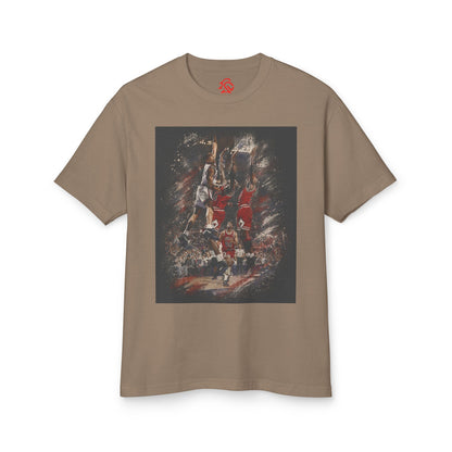 John Starks - The Dunk! Classic image of John Starks dunking on the Champion Bulls with Michael Jordan and Scottie Pippen defending! Knicks are Back! NBA! - Lasercraft Design