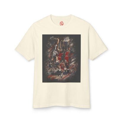 John Starks - The Dunk! Classic image of John Starks dunking on the Champion Bulls with Michael Jordan and Scottie Pippen defending! Knicks are Back! NBA! - Lasercraft Design