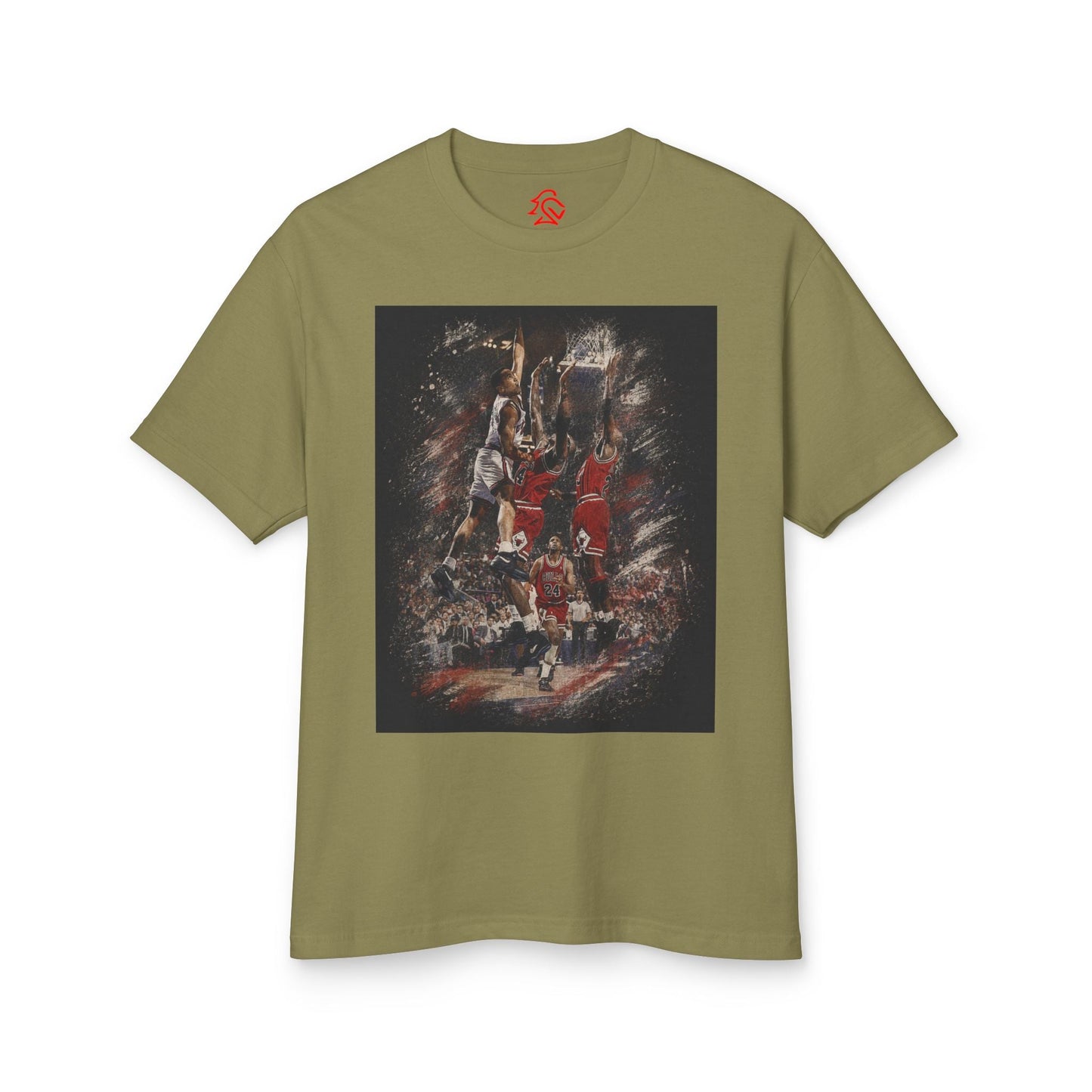 John Starks - The Dunk! Classic image of John Starks dunking on the Champion Bulls with Michael Jordan and Scottie Pippen defending! Knicks are Back! NBA! - Lasercraft Design