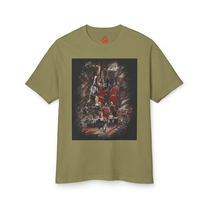 John Starks - The Dunk! Classic image of John Starks dunking on the Champion Bulls with Michael Jordan and Scottie Pippen defending! Knicks are Back! NBA! - Lasercraft Design