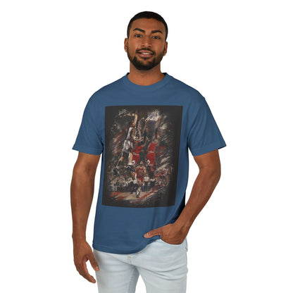 John Starks - The Dunk! Classic image of John Starks dunking on the Champion Bulls with Michael Jordan and Scottie Pippen defending! Knicks are Back! NBA! - Lasercraft Design