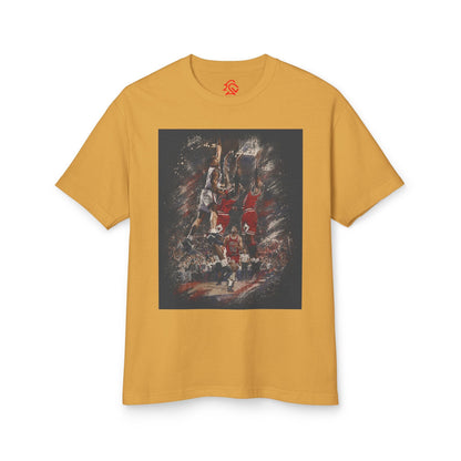 John Starks - The Dunk! Classic image of John Starks dunking on the Champion Bulls with Michael Jordan and Scottie Pippen defending! Knicks are Back! NBA! - Lasercraft Design