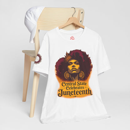 Juneteenth Celebration T-Shirt — "Central State Celebrates Juneteenth" Retro Afro Pride Tee - Lasercraft Design
