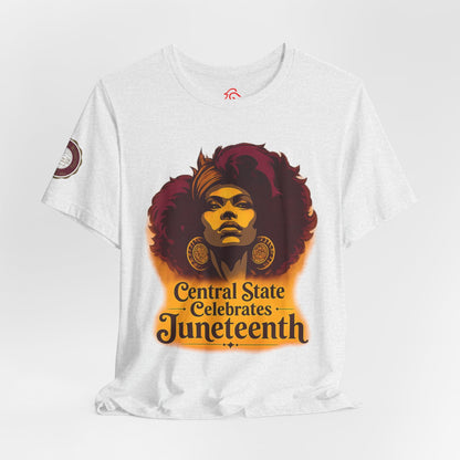 Juneteenth Celebration T-Shirt — "Central State Celebrates Juneteenth" Retro Afro Pride Tee - Lasercraft Design