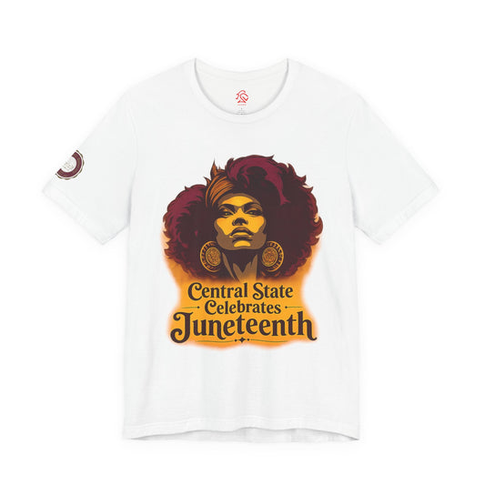 Juneteenth Celebration T-Shirt — "Central State Celebrates Juneteenth" Retro Afro Pride Tee - Lasercraft Design