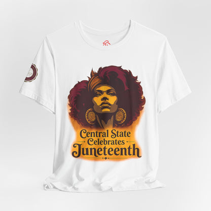 Juneteenth Celebration T-Shirt — "Central State Celebrates Juneteenth" Retro Afro Pride Tee - Lasercraft Design