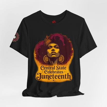 Juneteenth Celebration T-Shirt — "Central State Celebrates Juneteenth" Retro Afro Pride Tee - Lasercraft Design
