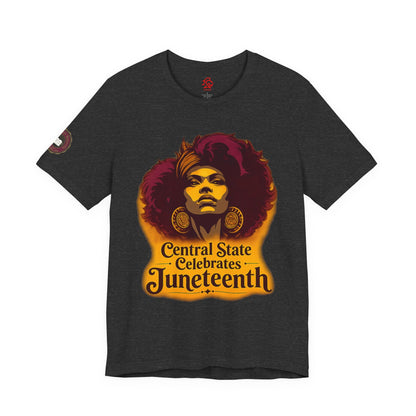Juneteenth Celebration T-Shirt — "Central State Celebrates Juneteenth" Retro Afro Pride Tee - Lasercraft Design