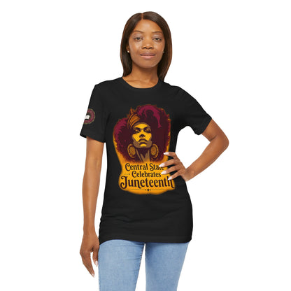 Juneteenth Celebration T-Shirt — "Central State Celebrates Juneteenth" Retro Afro Pride Tee - Lasercraft Design