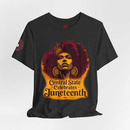 Juneteenth Celebration T-Shirt — "Central State Celebrates Juneteenth" Retro Afro Pride Tee - Lasercraft Design