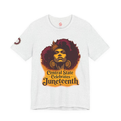 Juneteenth Celebration T-Shirt — "Central State Celebrates Juneteenth" Retro Afro Pride Tee - Lasercraft Design