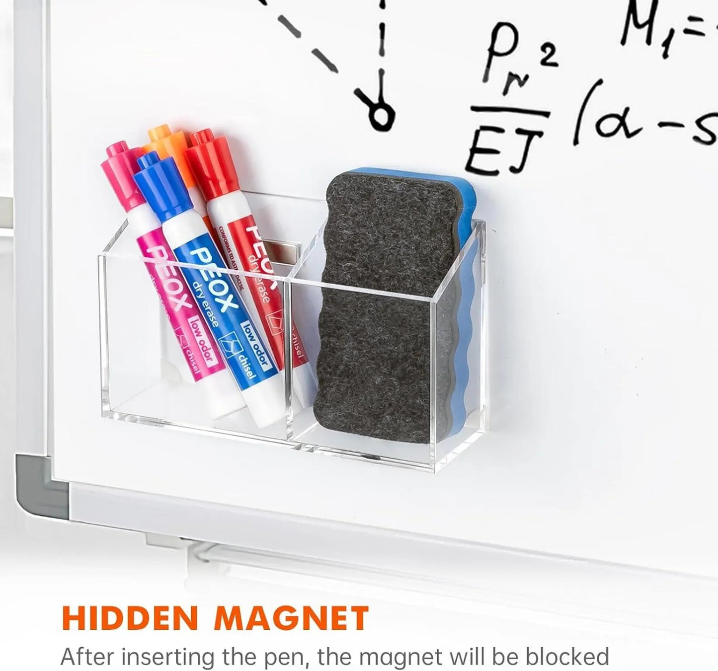 Magnetic Dry Erase Marker Holder with Eraser Slot - Lasercraft Design
