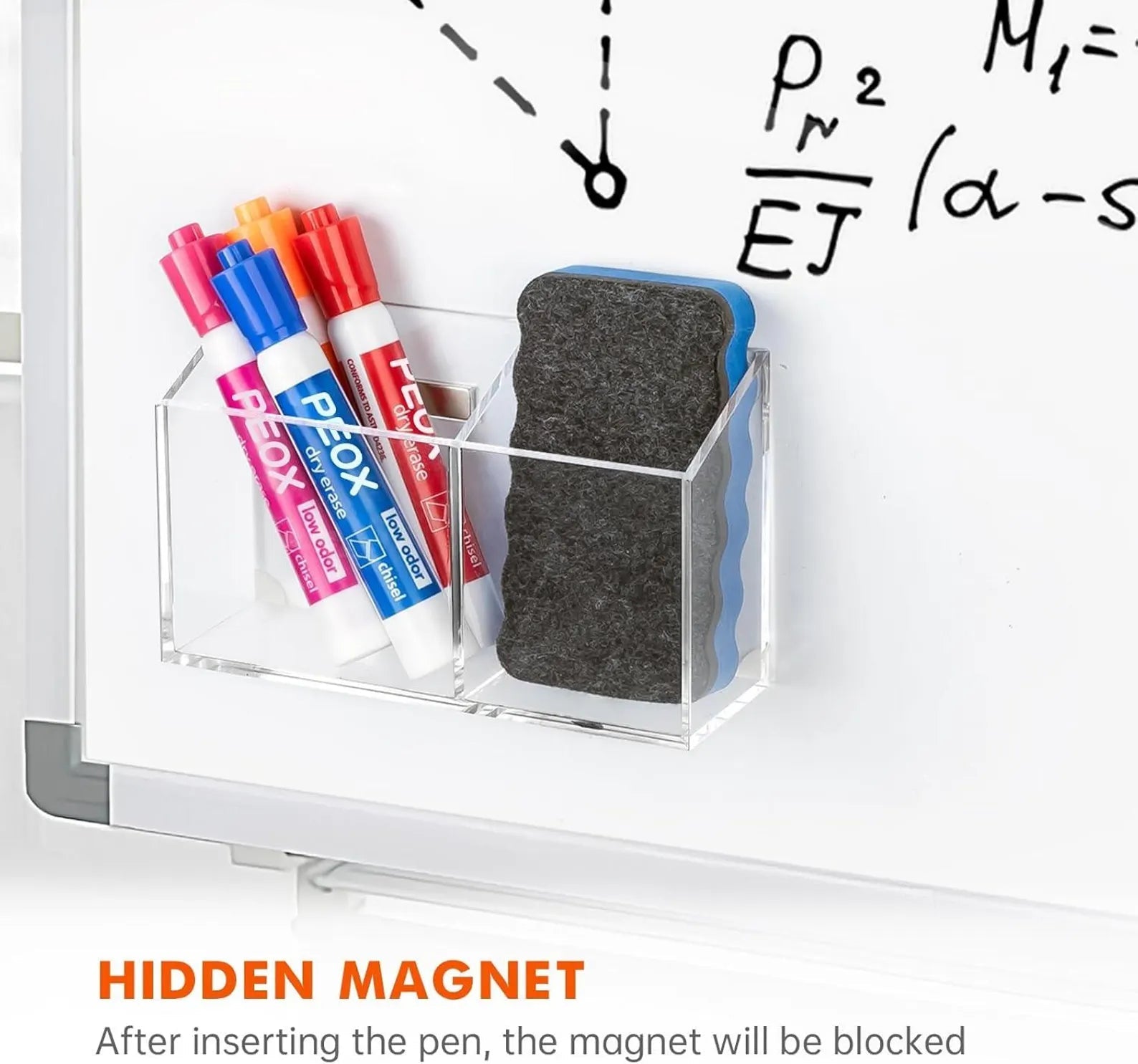 Magnetic Dry Erase Marker Holder with Eraser Slot - Lasercraft Design