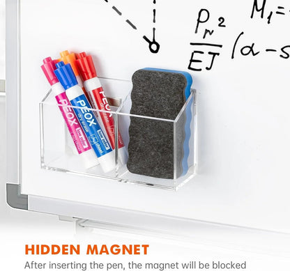 Magnetic Dry Erase Marker Holder with Eraser Slot - Lasercraft Design