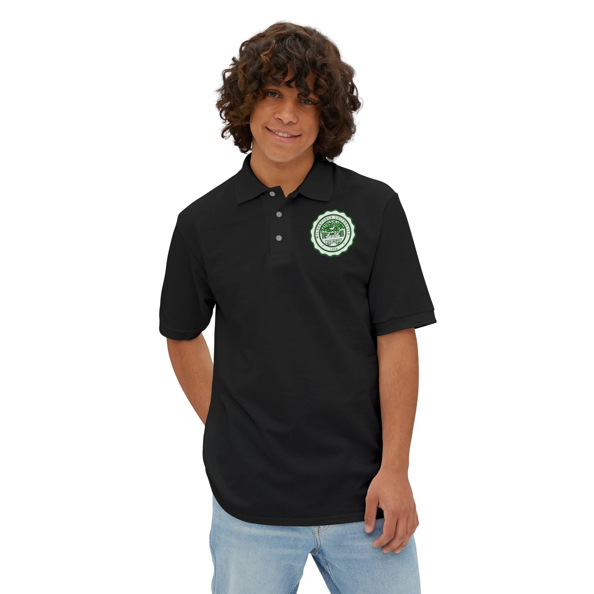 Men's Polo - Wilberforce Crest Logo Chest Embroidery, Classic Golf & Corporate Style - Lasercraft Design