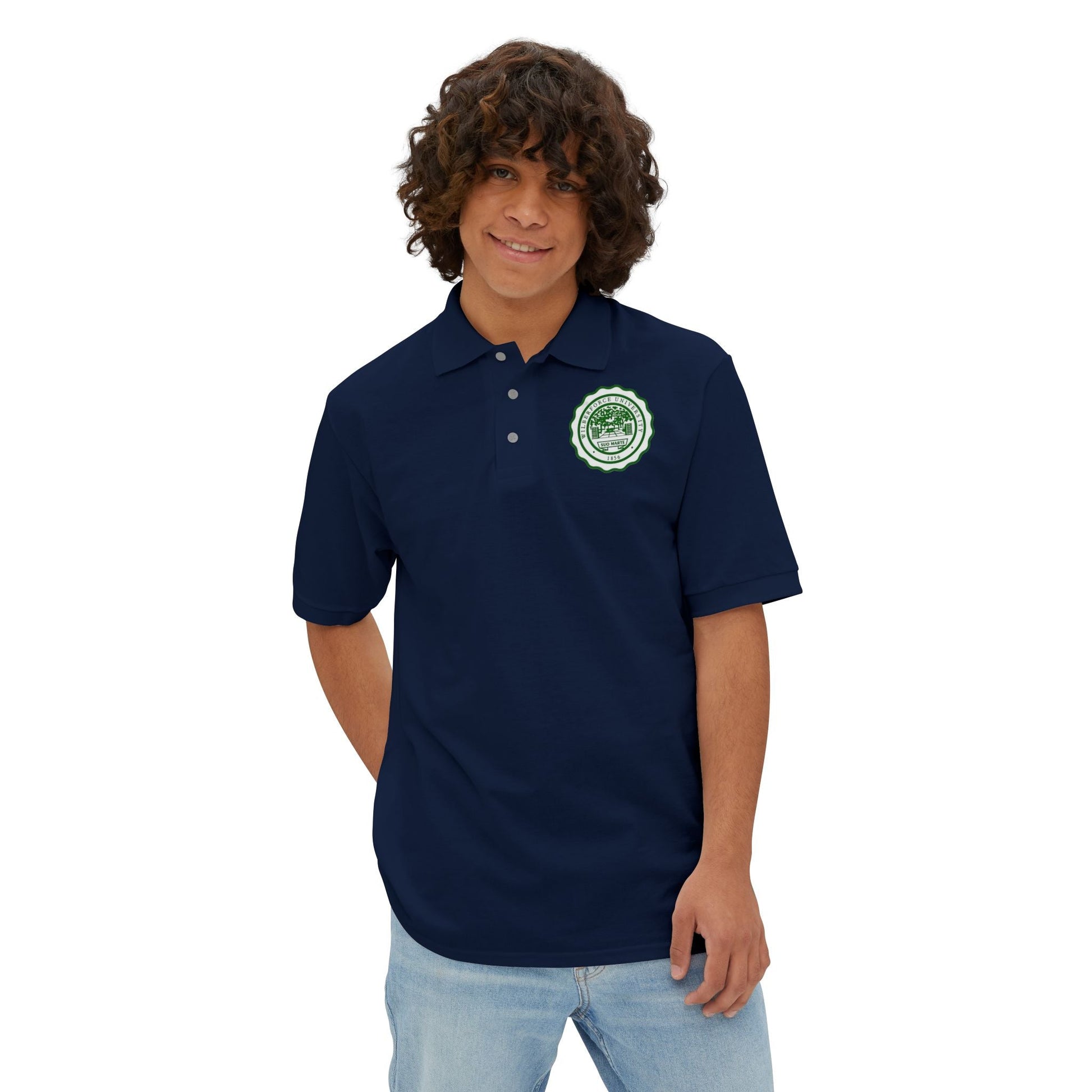 Men's Polo - Wilberforce Crest Logo Chest Embroidery, Classic Golf & Corporate Style - Lasercraft Design