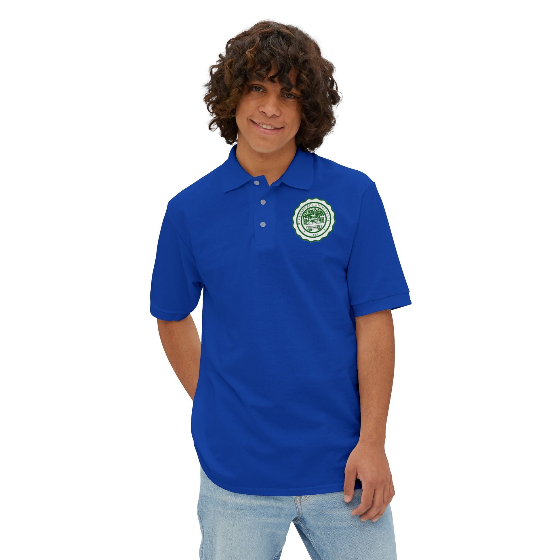 Men's Polo - Wilberforce Crest Logo Chest Embroidery, Classic Golf & Corporate Style - Lasercraft Design