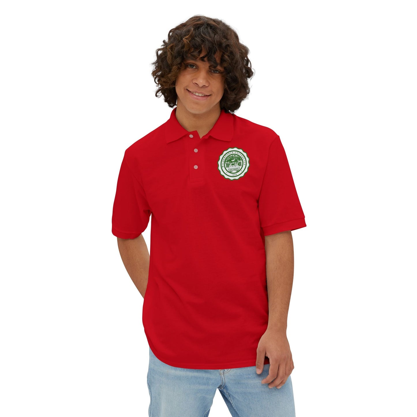 Men's Polo - Wilberforce Crest Logo Chest Embroidery, Classic Golf & Corporate Style - Lasercraft Design