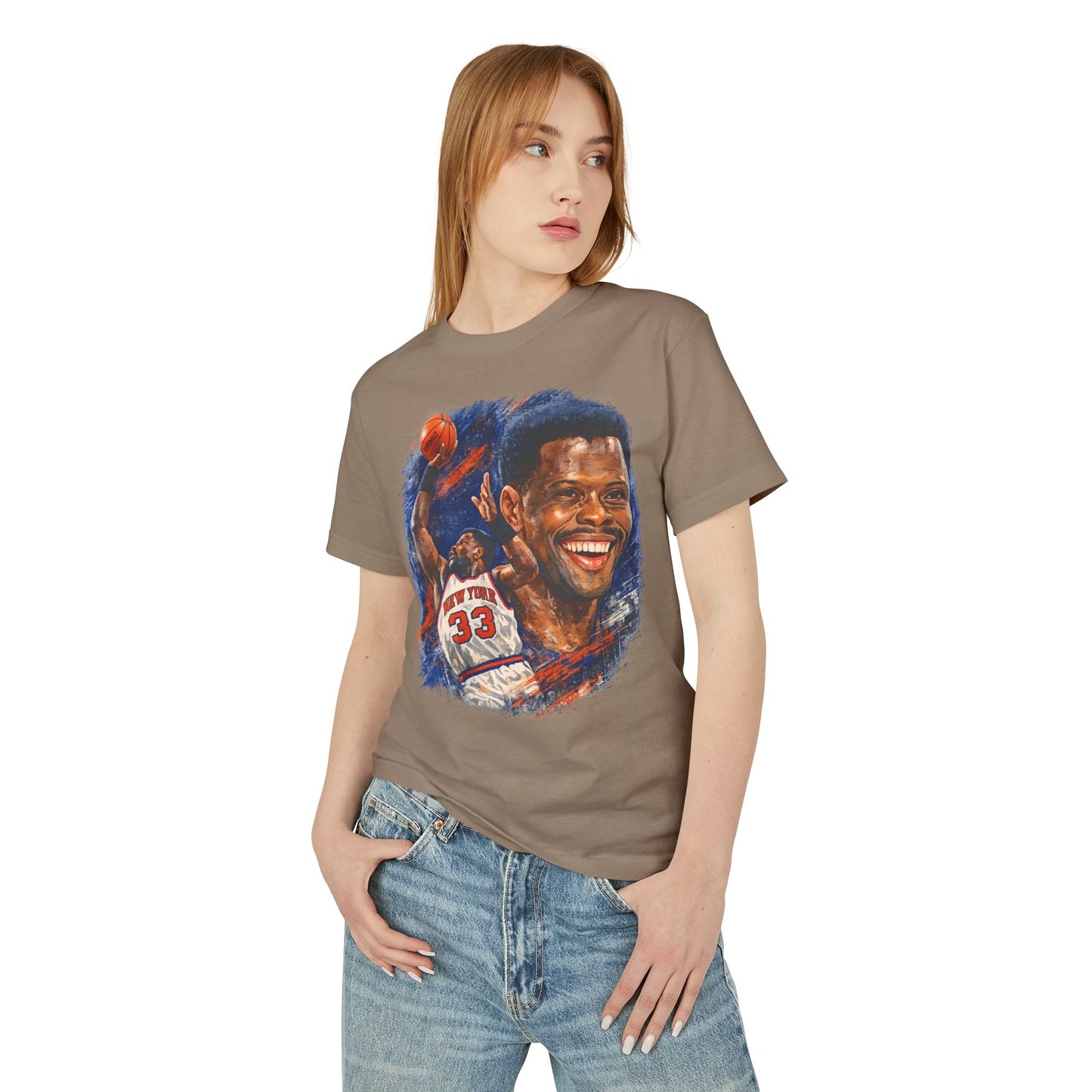 Patrick Ewing Tribute Basketball Tee — Vintage Knicks Jersey Artwork - Lasercraft Design