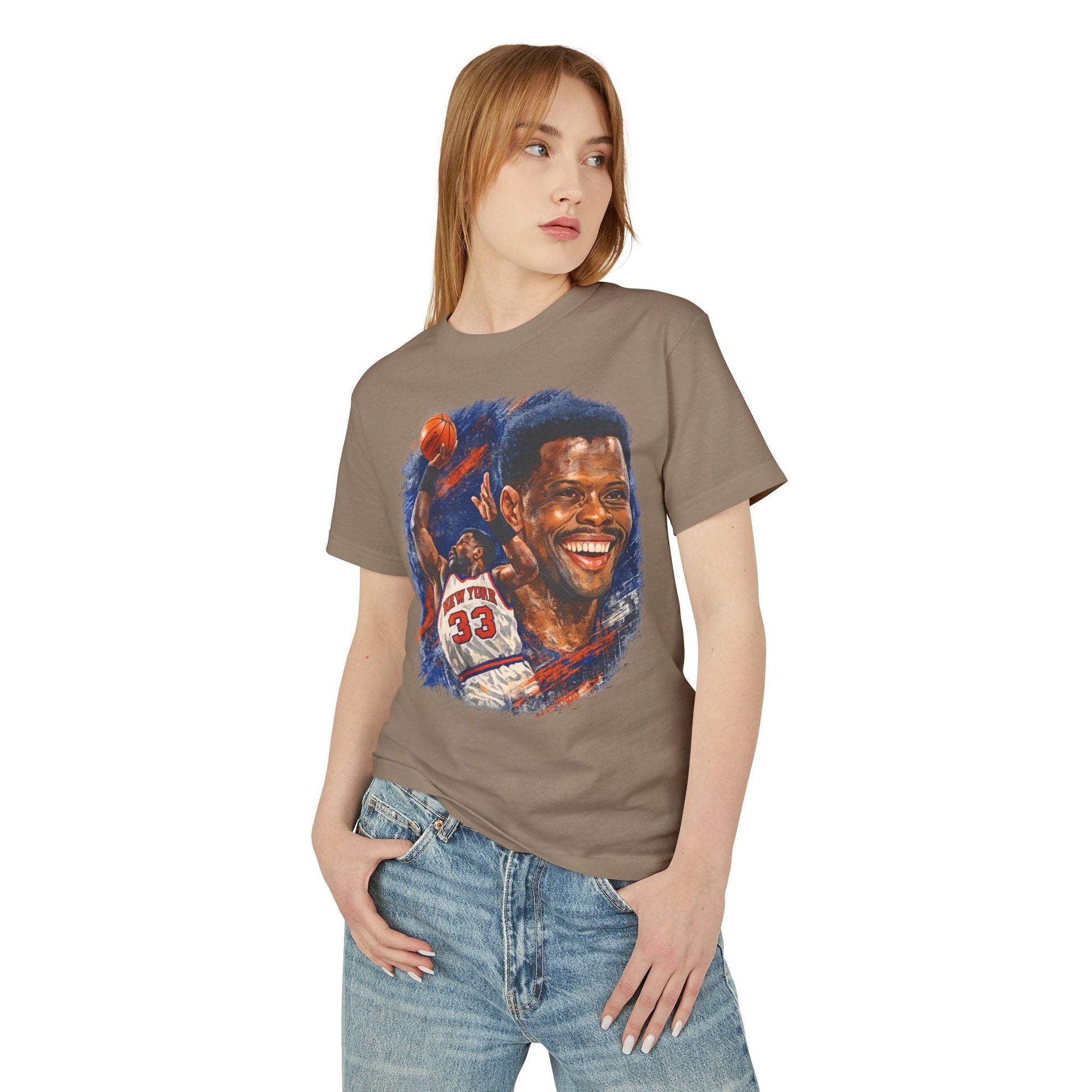 Patrick Ewing Tribute Basketball Tee — Vintage Knicks Jersey Artwork - Lasercraft Design