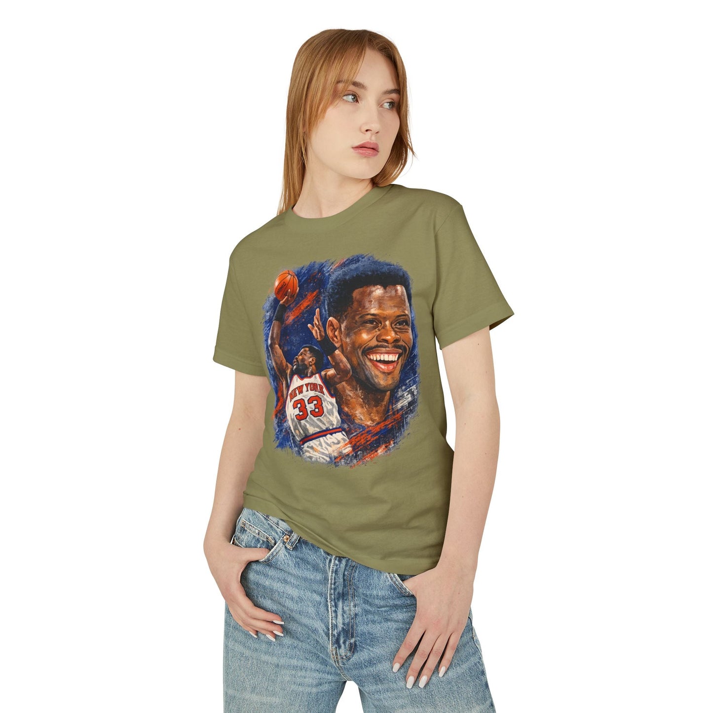 Patrick Ewing Tribute Basketball Tee — Vintage Knicks Jersey Artwork - Lasercraft Design