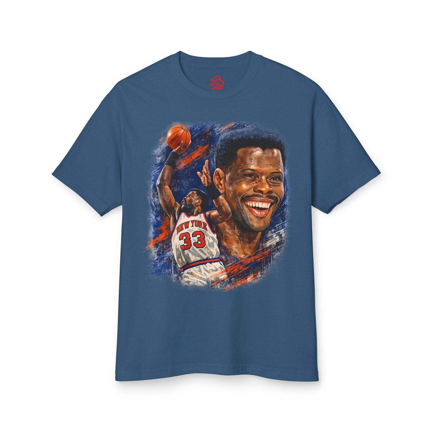 Patrick Ewing Tribute Basketball Tee — Vintage Knicks Jersey Artwork - Lasercraft Design