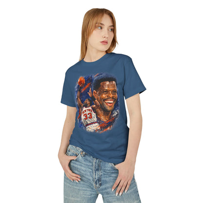 Patrick Ewing Tribute Basketball Tee — Vintage Knicks Jersey Artwork - Lasercraft Design